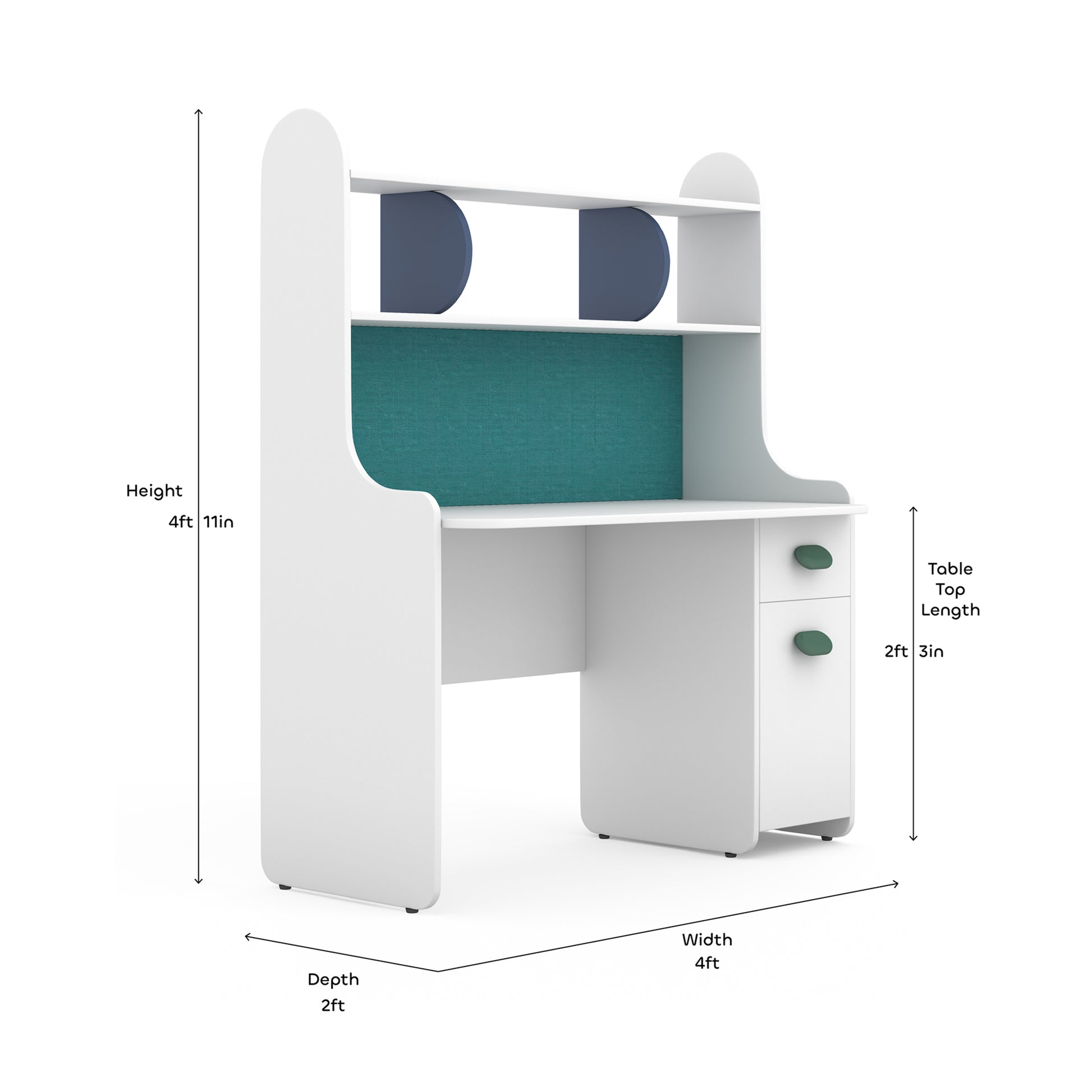 media_gallary Allrounder Study Desk & Hubble White 2