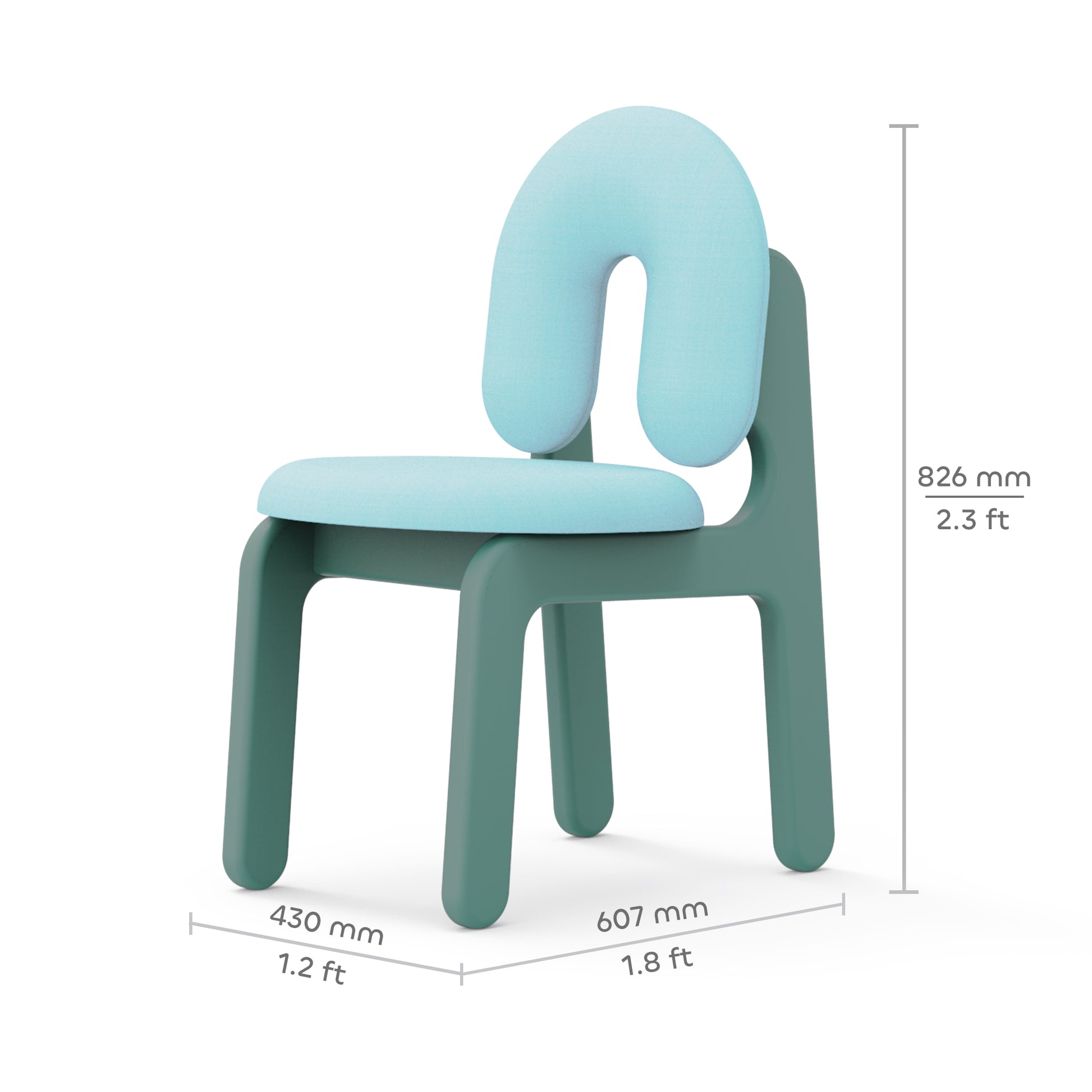 media_gallary Green Boomerang Cushioned Chair 4