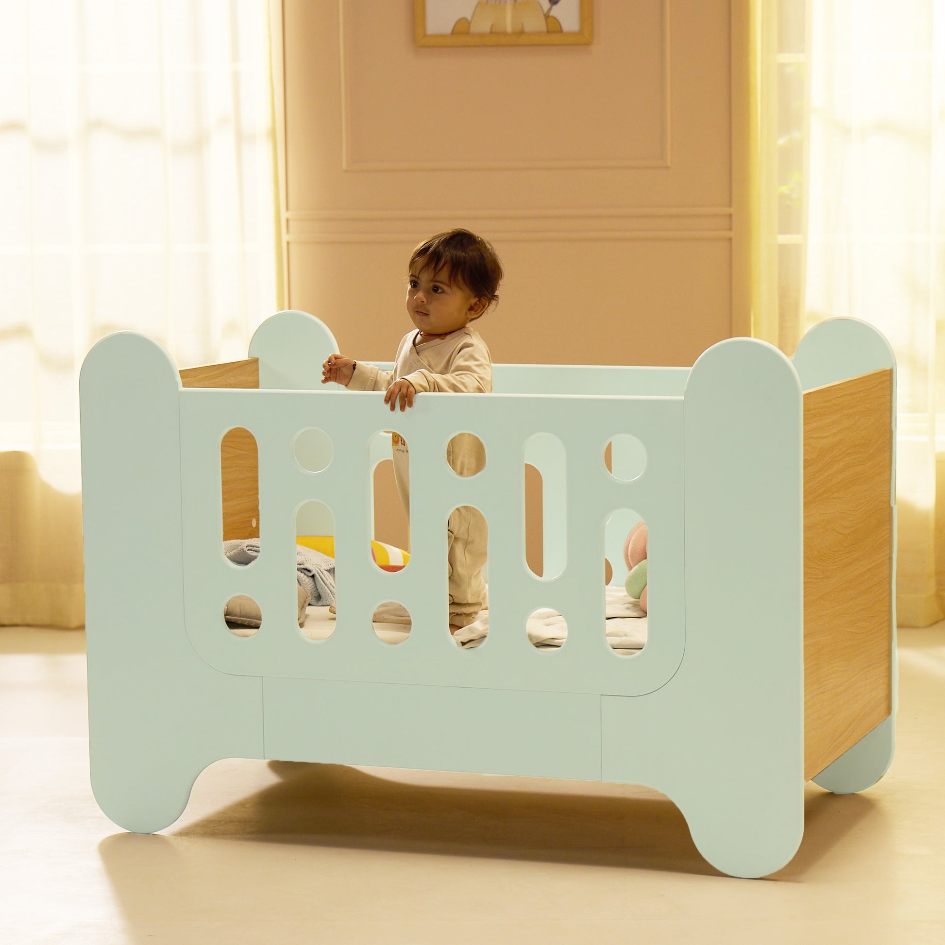 media_gallary Snuggles - Height Adjustable Crib & Cot Bed with Mattress 1