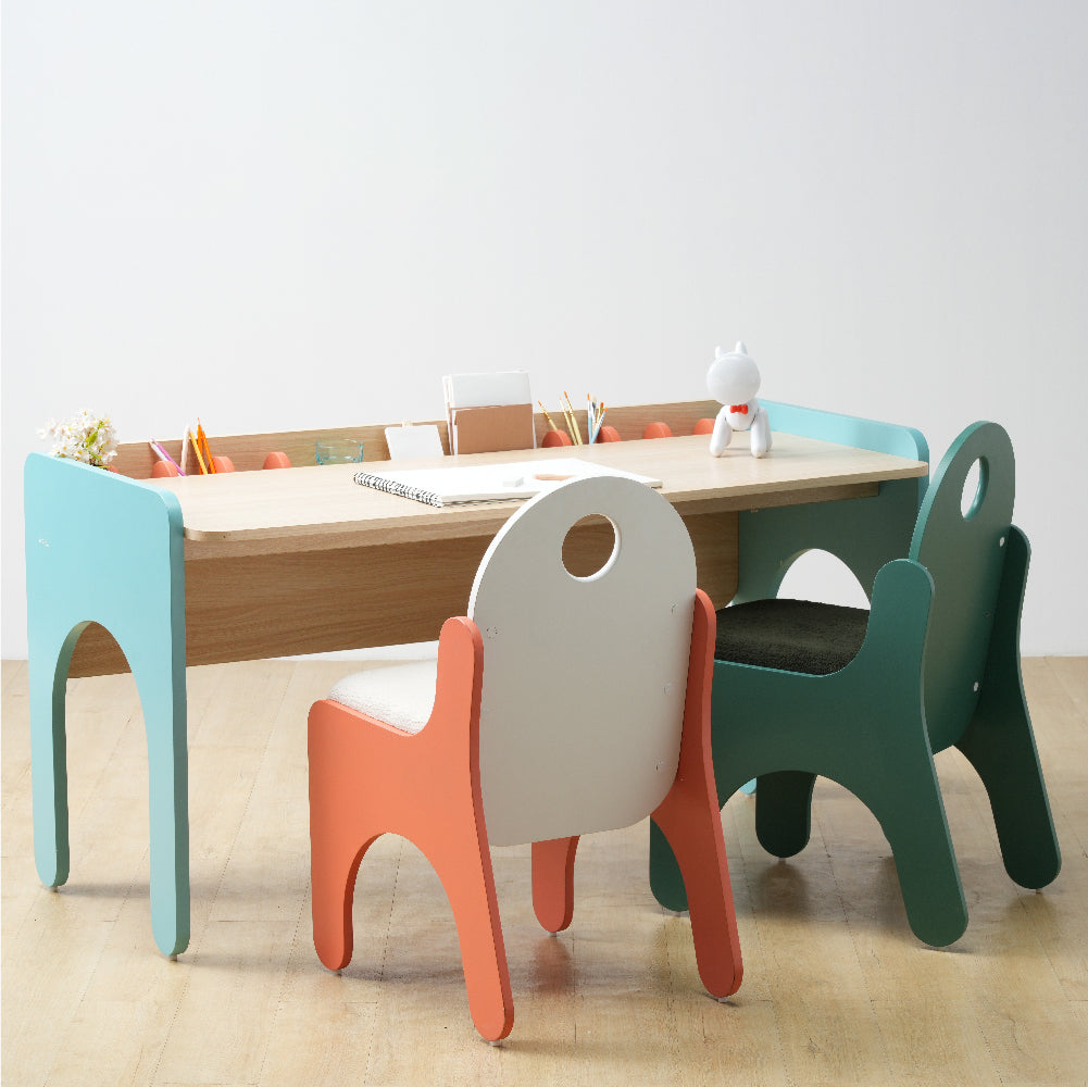 media_gallary Cubby Twin Seater Study Desk & 2 Jigsaw Chairs 1