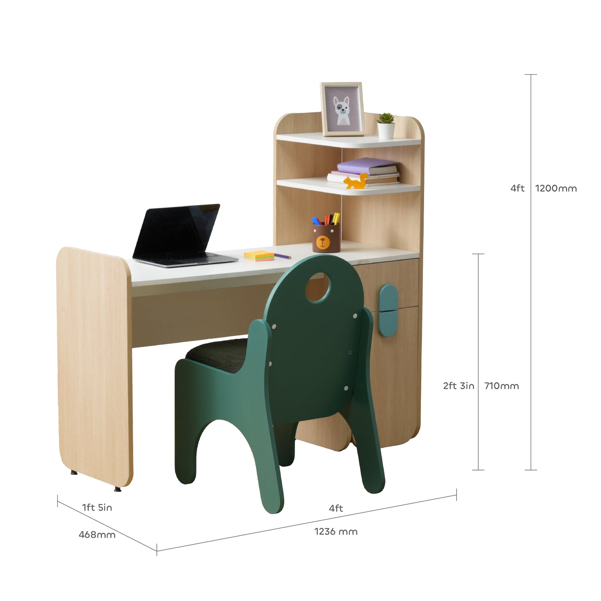 media_gallary Infinity Study Desk & Jigsaw Green 3