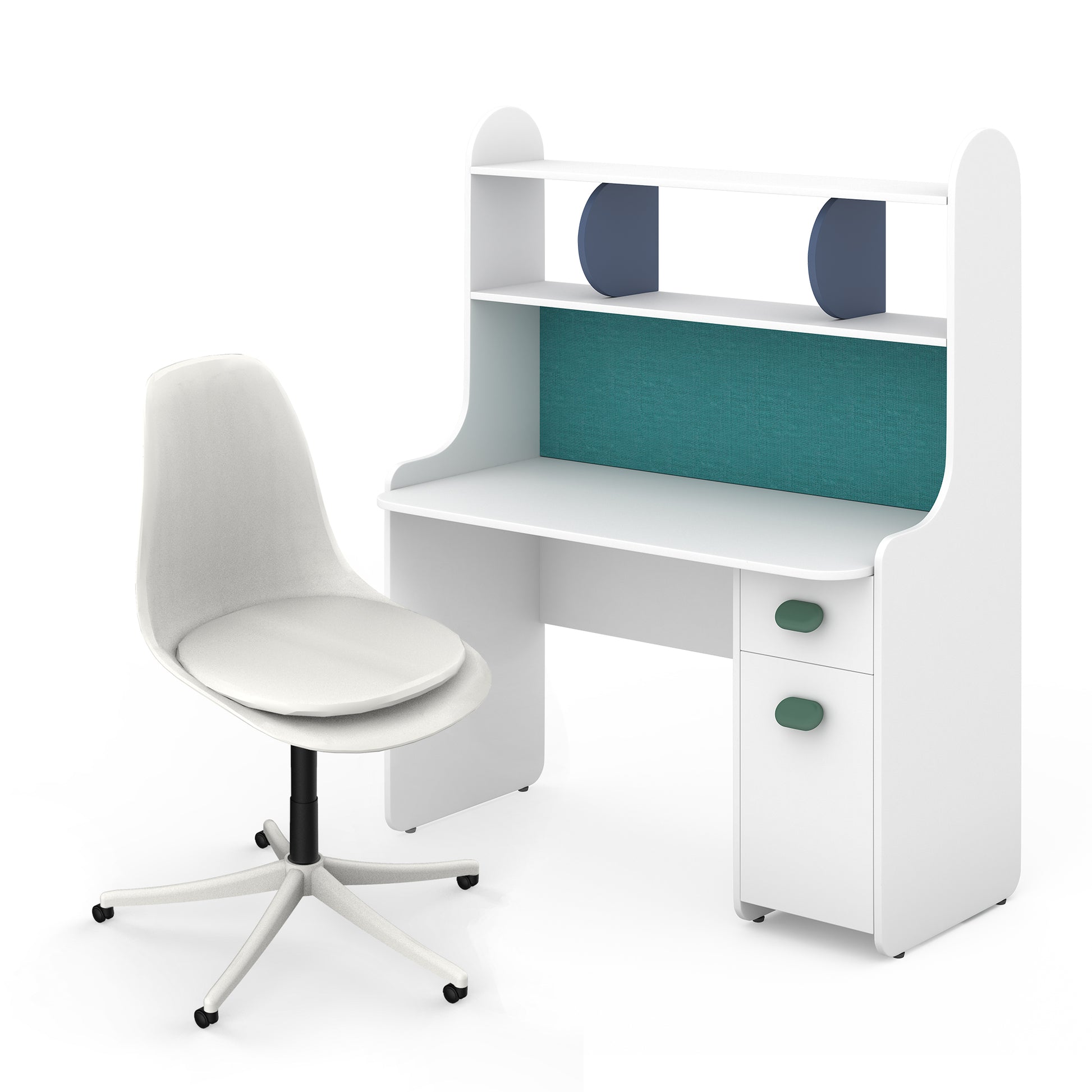 media_gallary Allrounder Study Desk & Hubble White 1