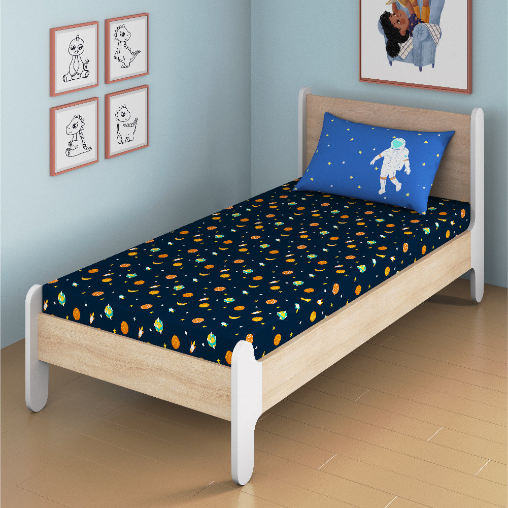 media_gallary Astronuts Fitted Bedsheet, Single Size 1