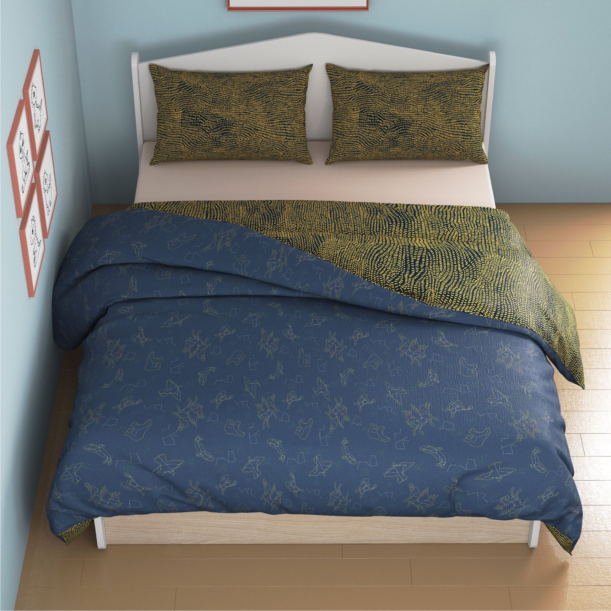 media_gallary Constellation Glow Reversible Winter Comforter Queen Bed Size 2