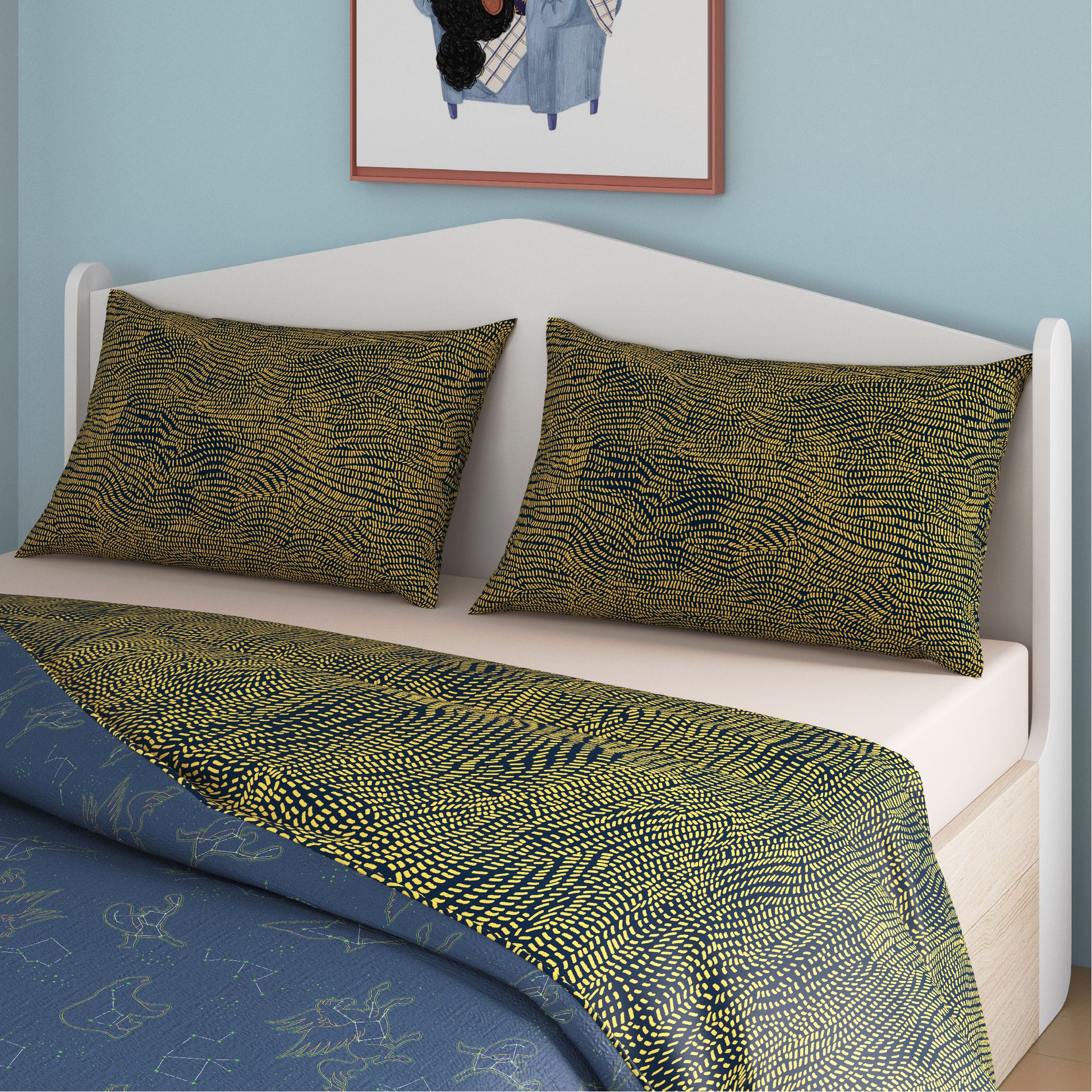 media_gallary Constellation Glow Reversible Winter Comforter Queen Bed Size 3