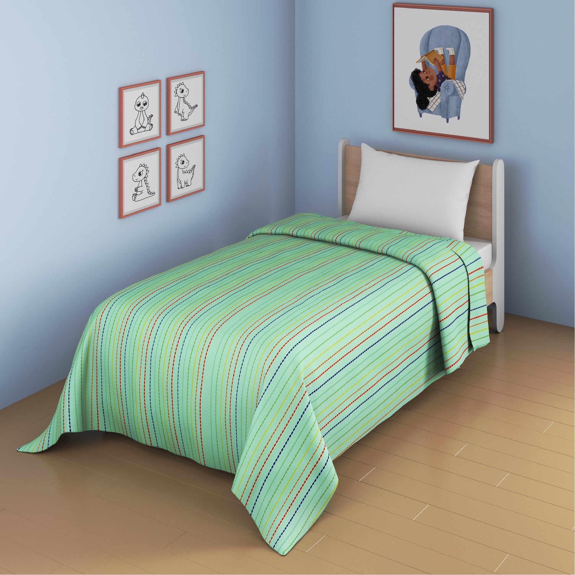 media_gallary Cursive Lines Coverlet Single Bed Size 1