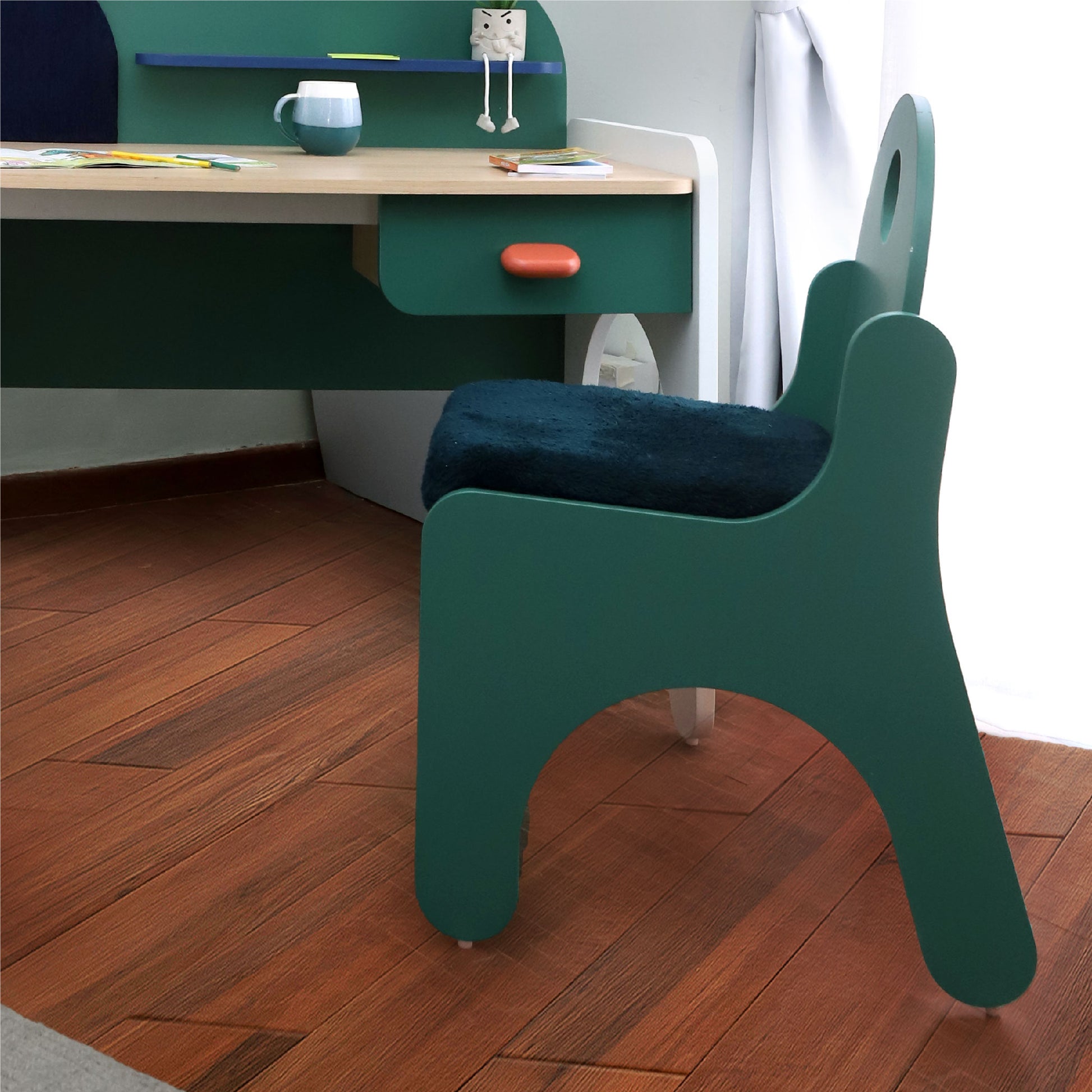 media_gallary Jigsaw Study Chair - Green 2