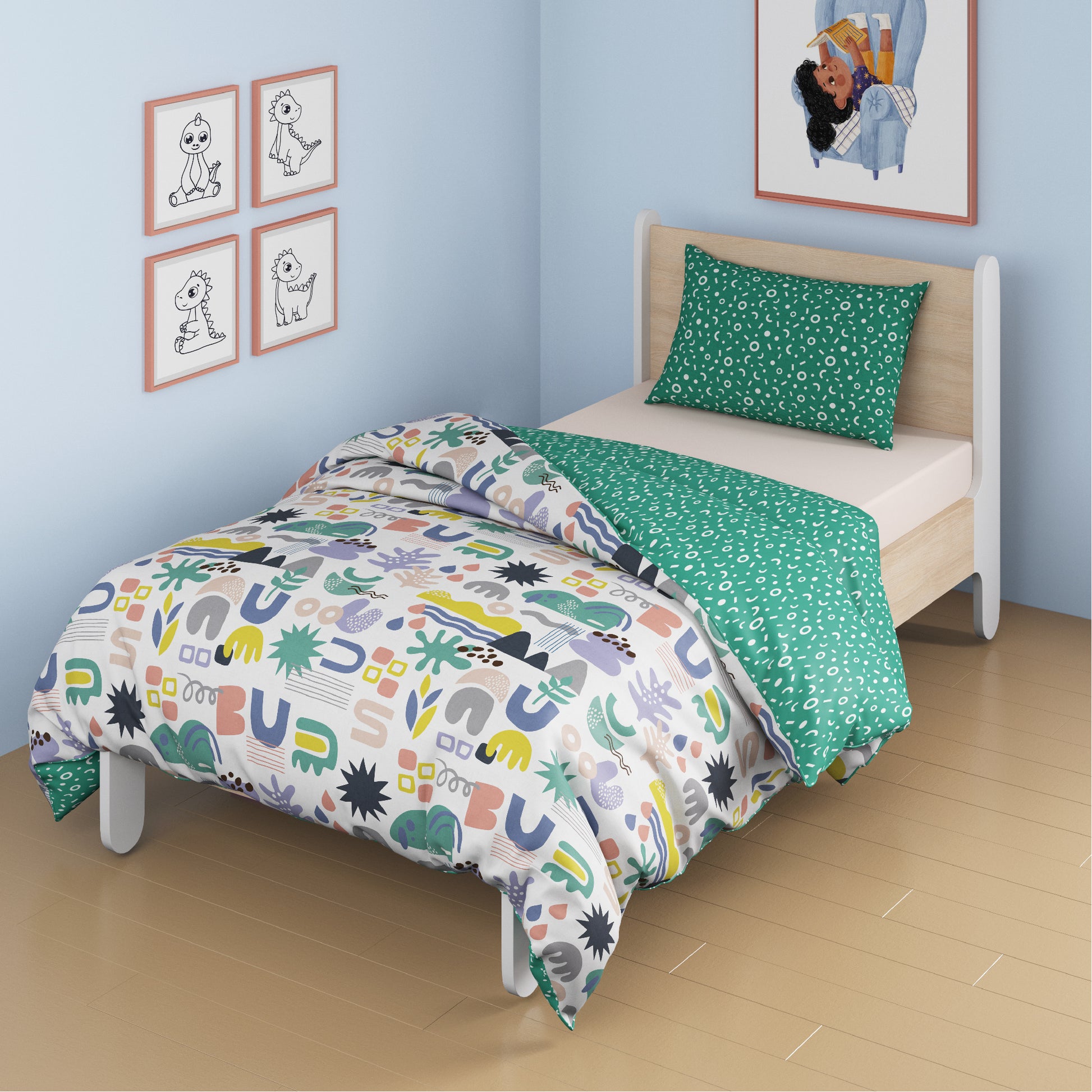 media_gallary Oodles of Doodles Reversible Winter Comforter Single Bed Size 1